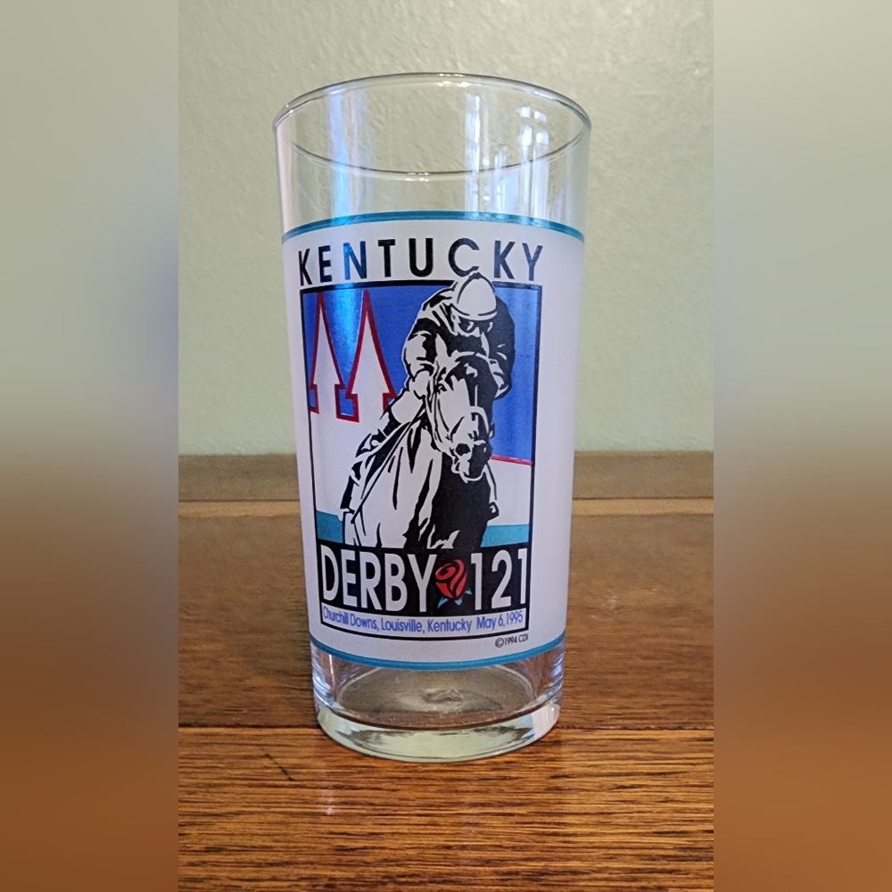 121st Kentucky Derby Glasses 1995 Mint Julip Glass. OFFICIAL DERBY GLASS